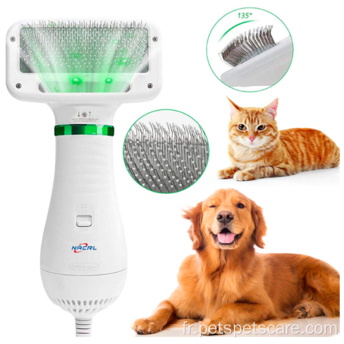 Sèche-cheveux pour animaux de compagnie Sèche-brosse 2 en 1 pour chiens